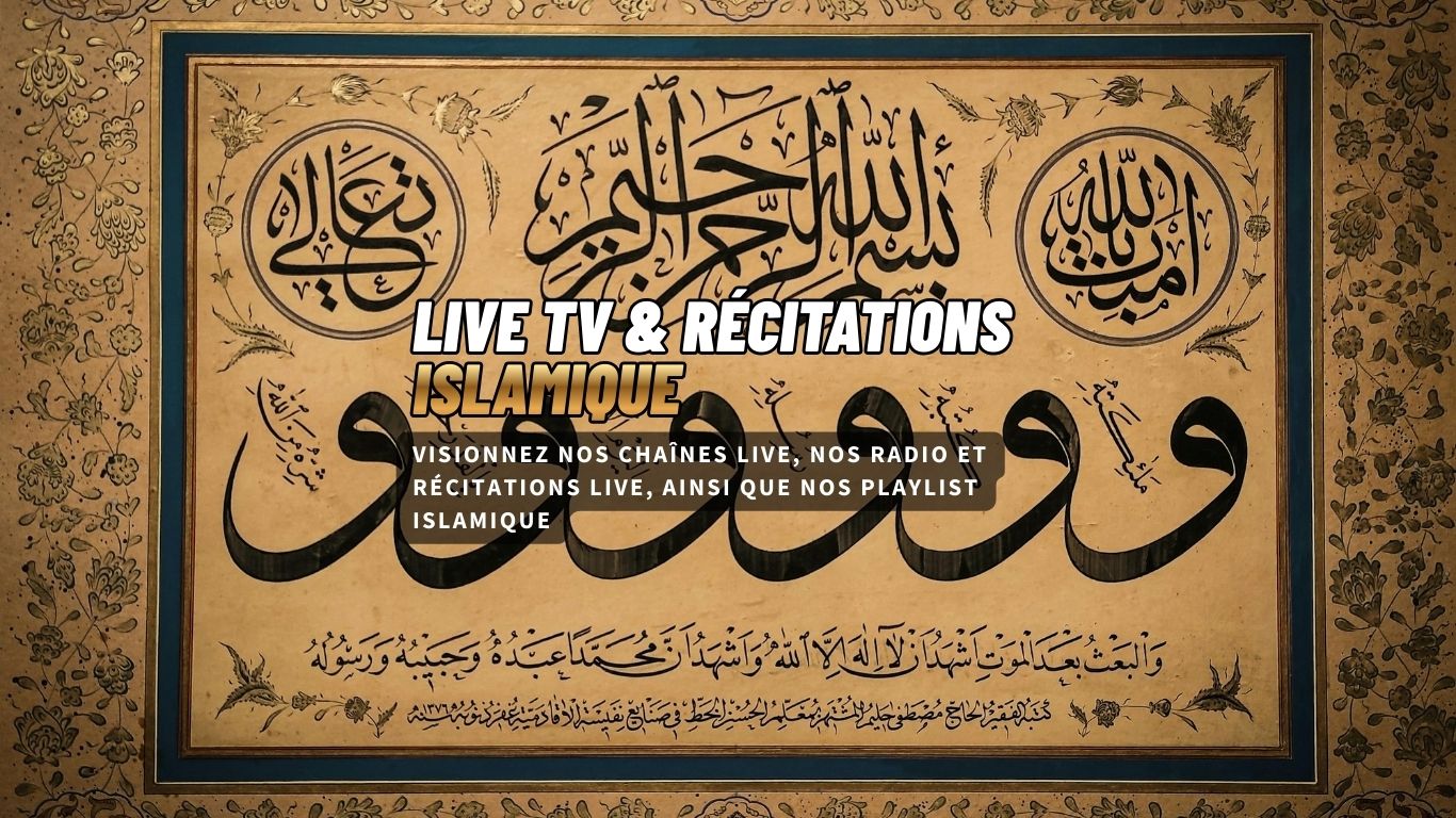 Visionnez nos Chaînes Live Islamique, nos Récitations et Radio Live, écoutez et visionnez nos Playlist